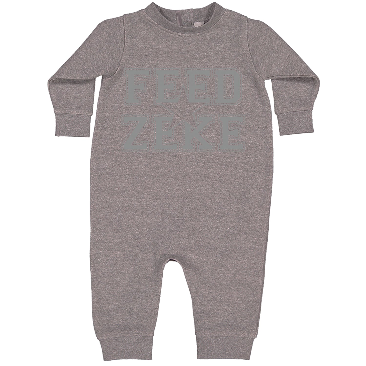 Feed Zeke Football Toddler Hoodie And Infant Fleece Romper Heather Grey