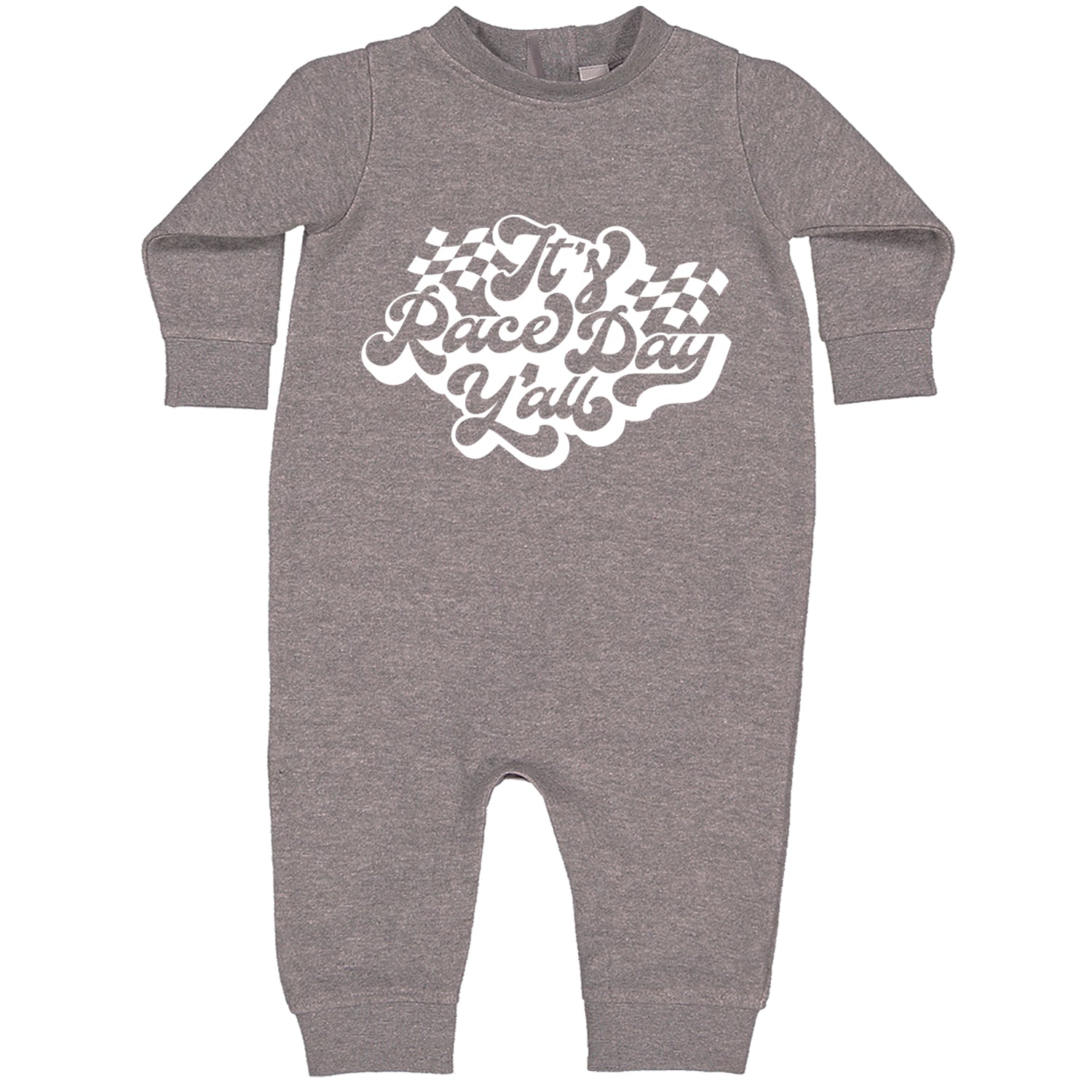 It's Race Day, Y'all Toddler Hoodie And Infant Fleece Romper Heather Grey