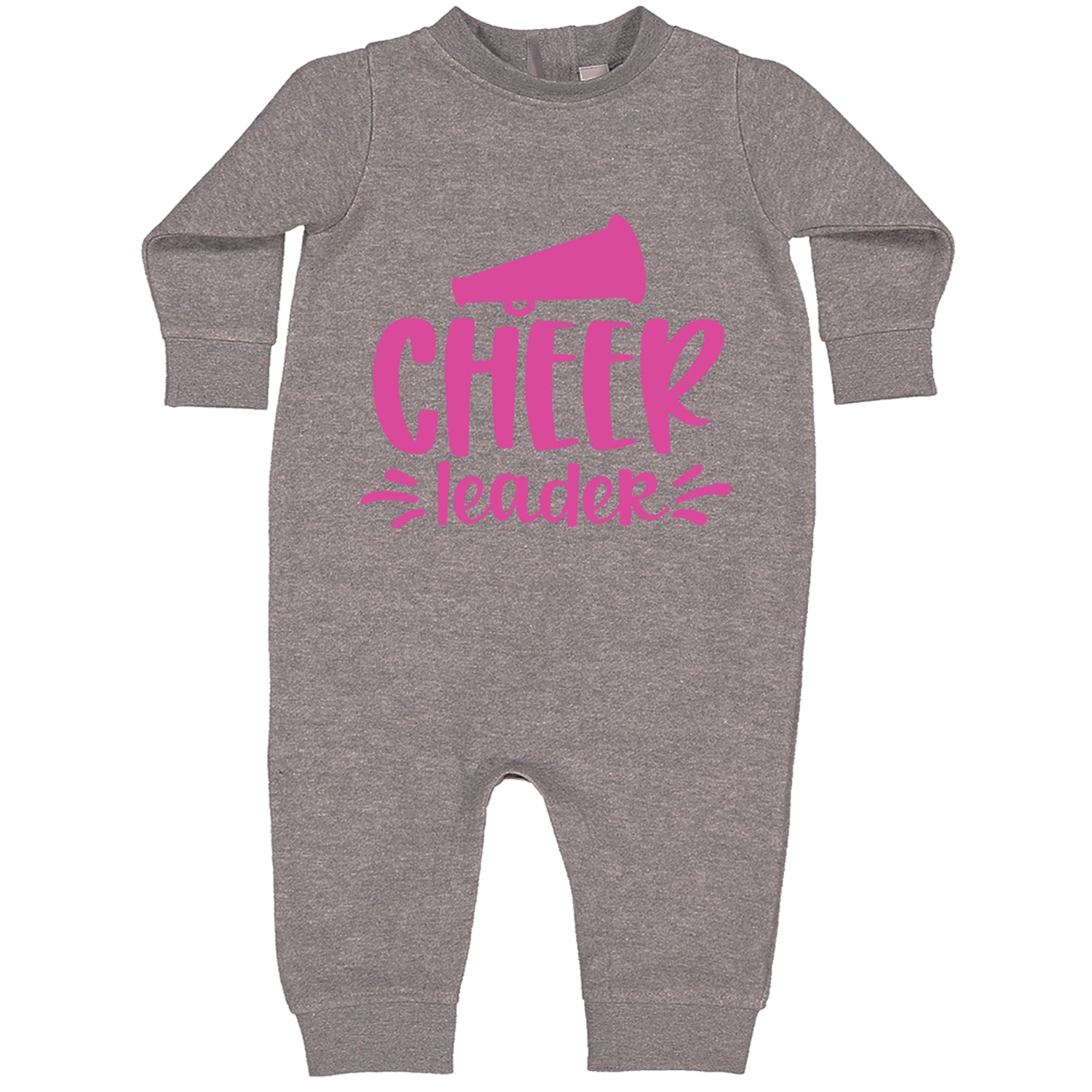 Cheerleader Bullhorn Toddler Hoodie And Infant Fleece Romper Heather Grey