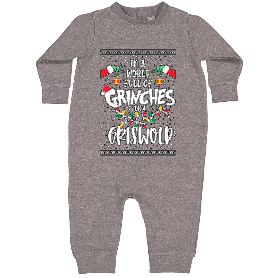 In A World Full Of Grinches, Be A Griswold graphic on Toddler Hoodie and Baby Fleece Onesie in Heather Grey alternate view 2