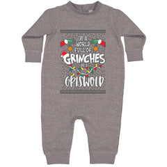 In A World Full Of Grinches, Be A Griswold graphic on Toddler Hoodie and Baby Fleece Onesie in Heather Grey alternate view 2