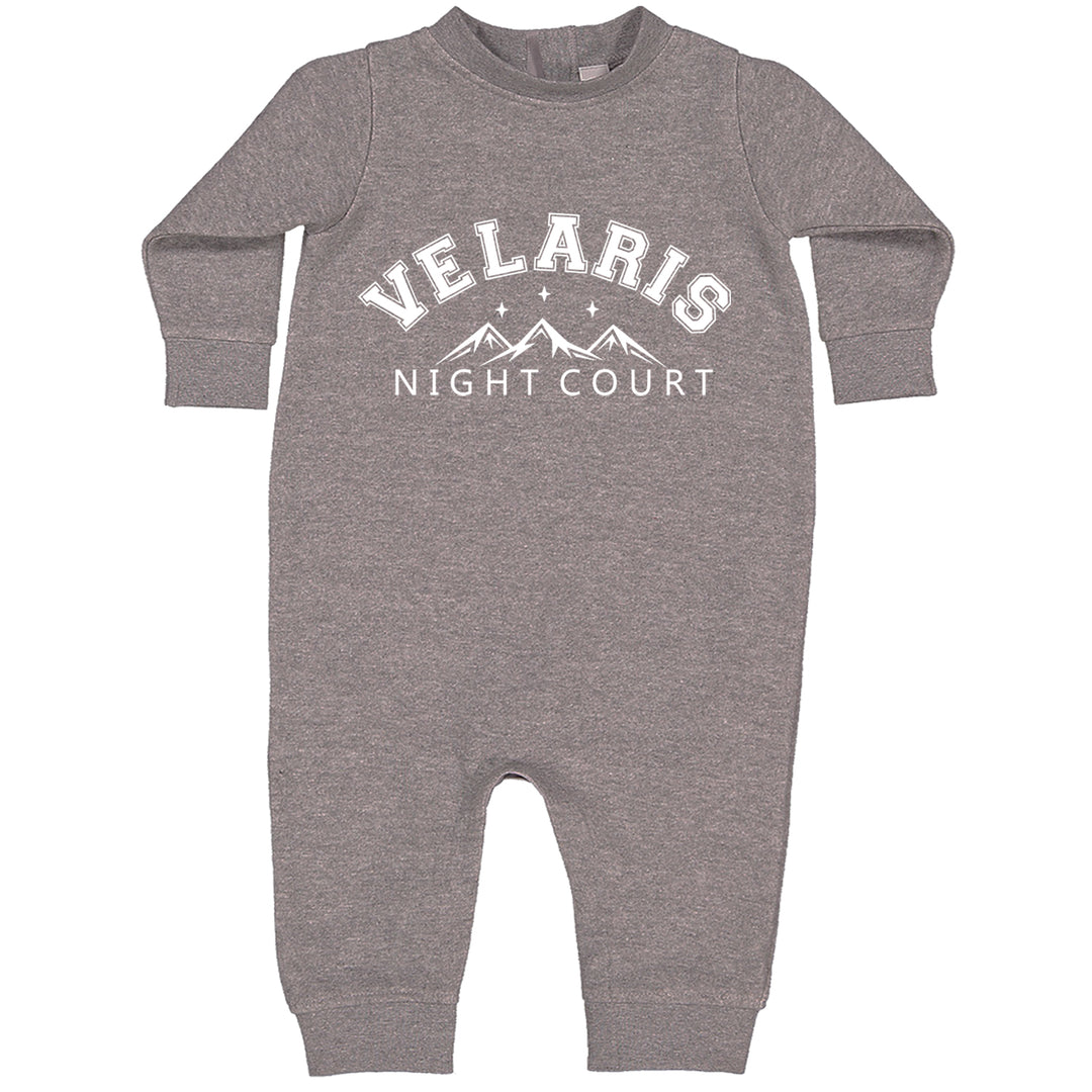 Velaris Night Court Squad Starfall graphic on Toddler Hoodie and Baby Fleece Onesie in Heather Grey alternate view 2