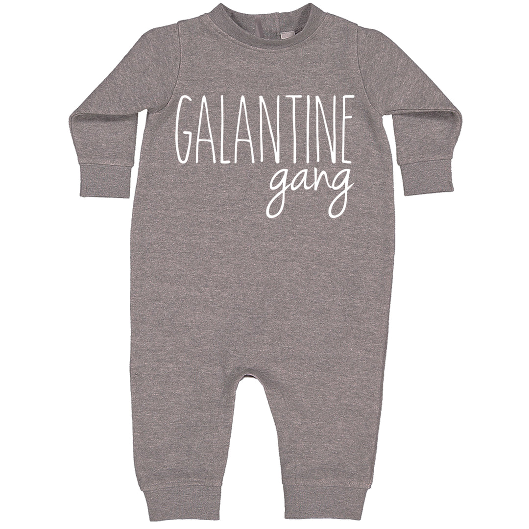 Galentine Gang Valentine's Shirt graphic on Toddler Hoodie and Baby Fleece Onesie in Heather Grey alternate view 2