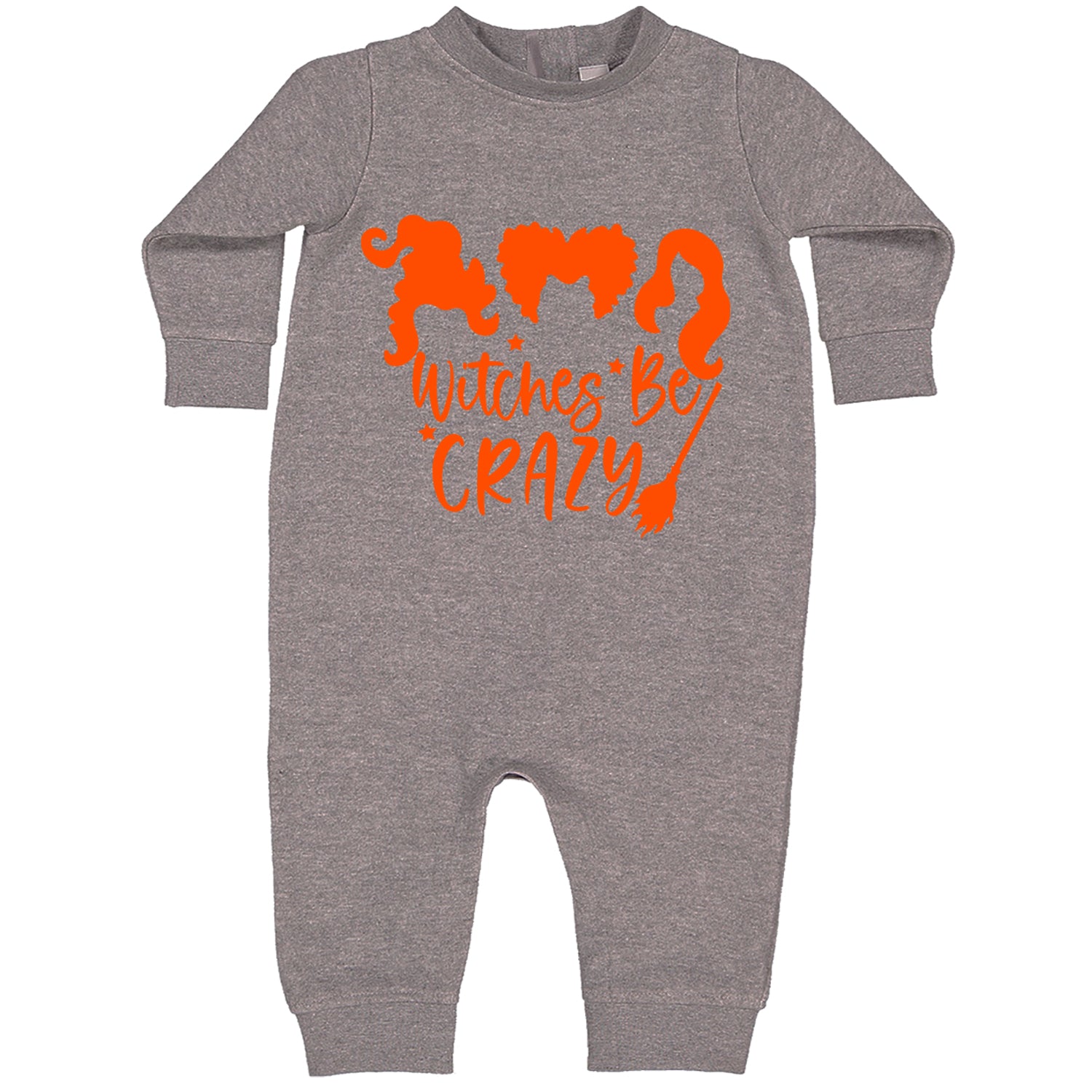 Witches Be Crazy Hocus Pocus Toddler Hoodie And Infant Fleece Romper Heather Grey