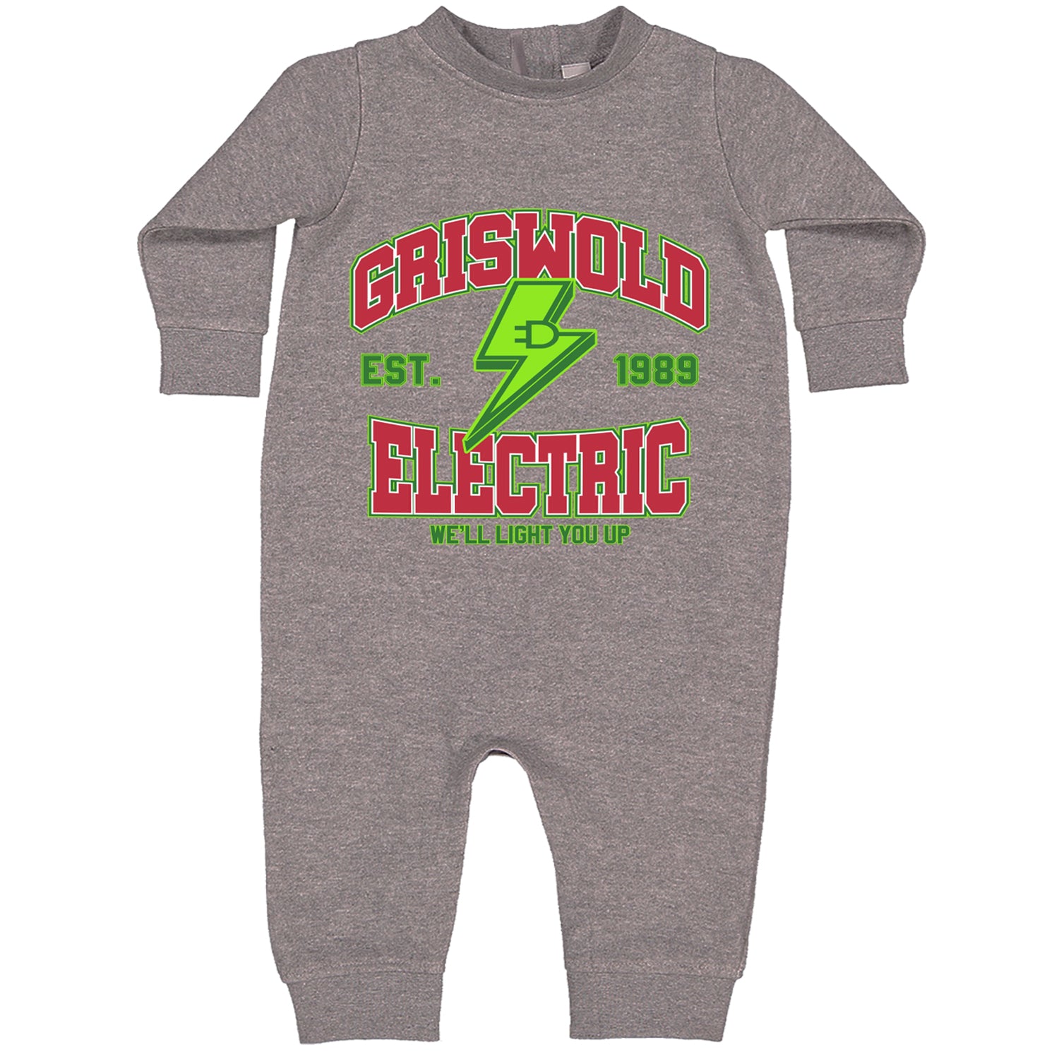 Griswold Electric We'll Light You Up Toddler Hoodie And Infant Fleece Romper Heather Grey