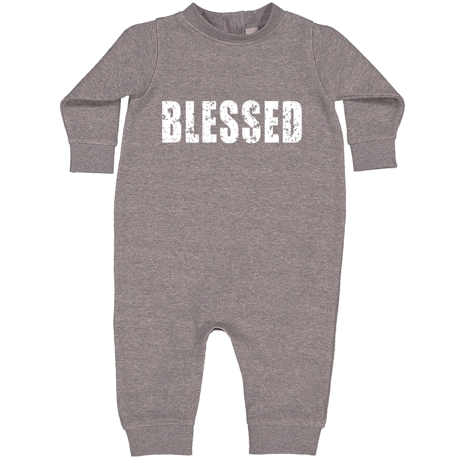 Blessed Religious Grateful Thankful Toddler Hoodie And Infant Fleece Romper Heather Grey