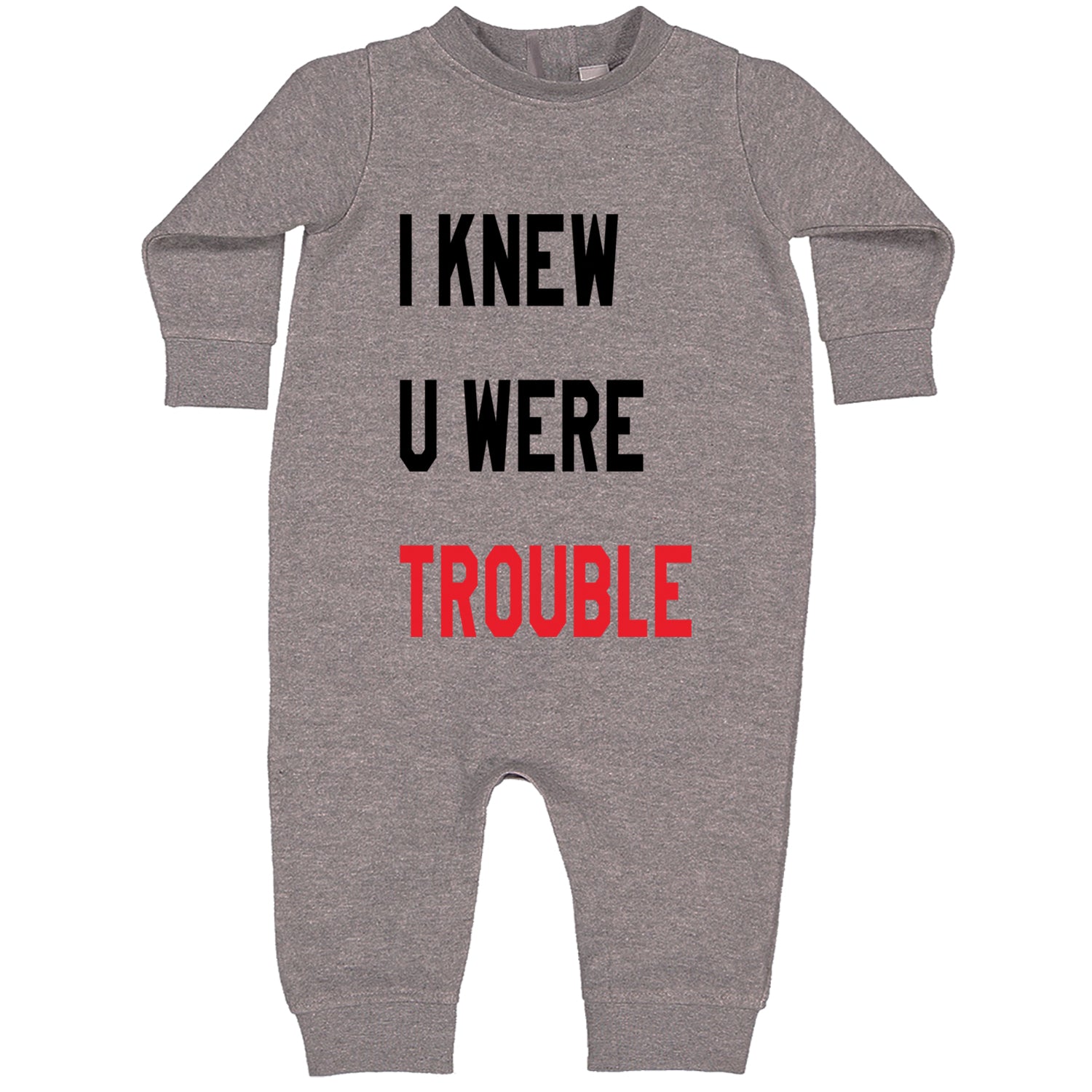 I Knew You Were Trouble New TTPD Era Toddler Hoodie And Infant Fleece Romper Heather Grey