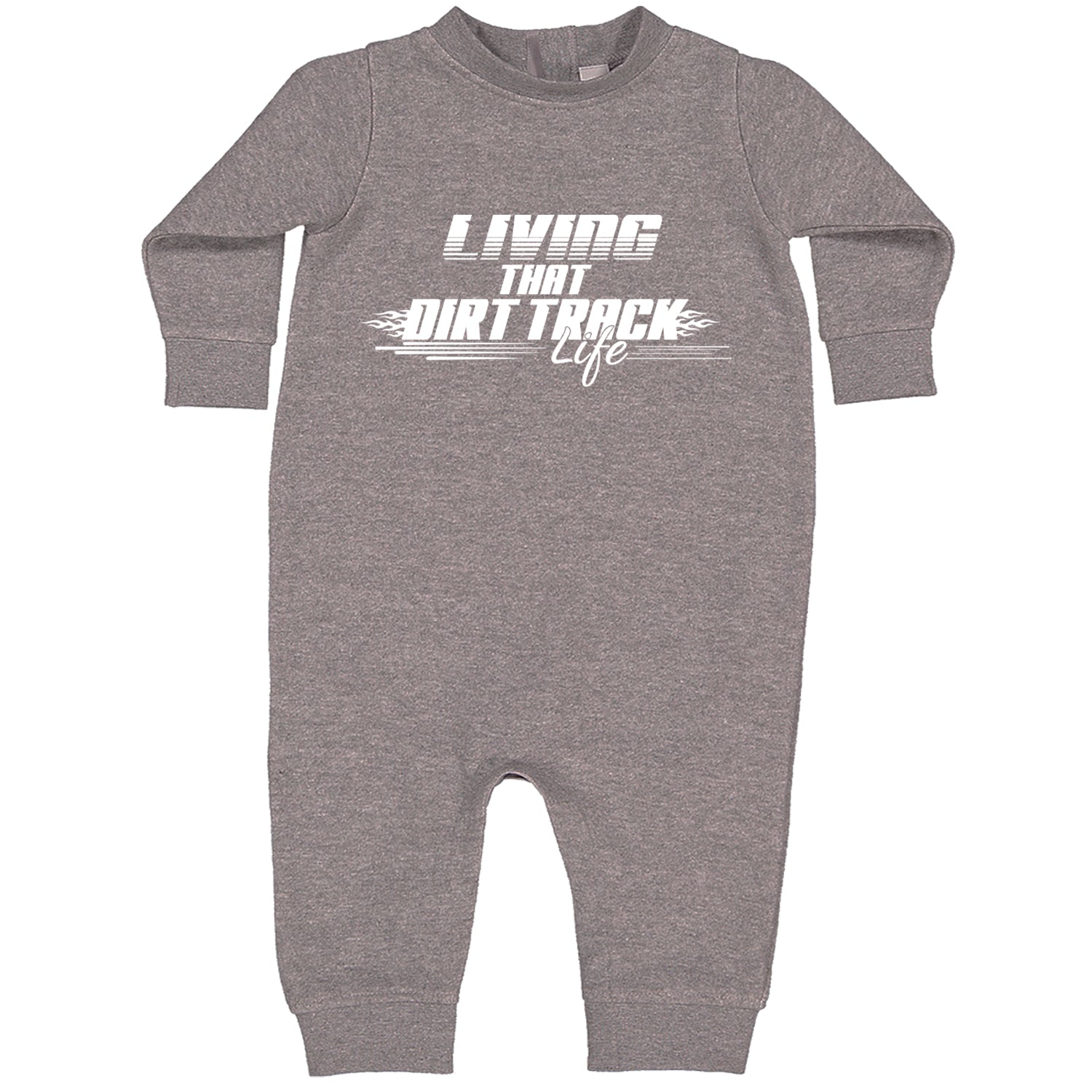 Living That Dirt Track Life Toddler Hoodie And Infant Fleece Romper Heather Grey