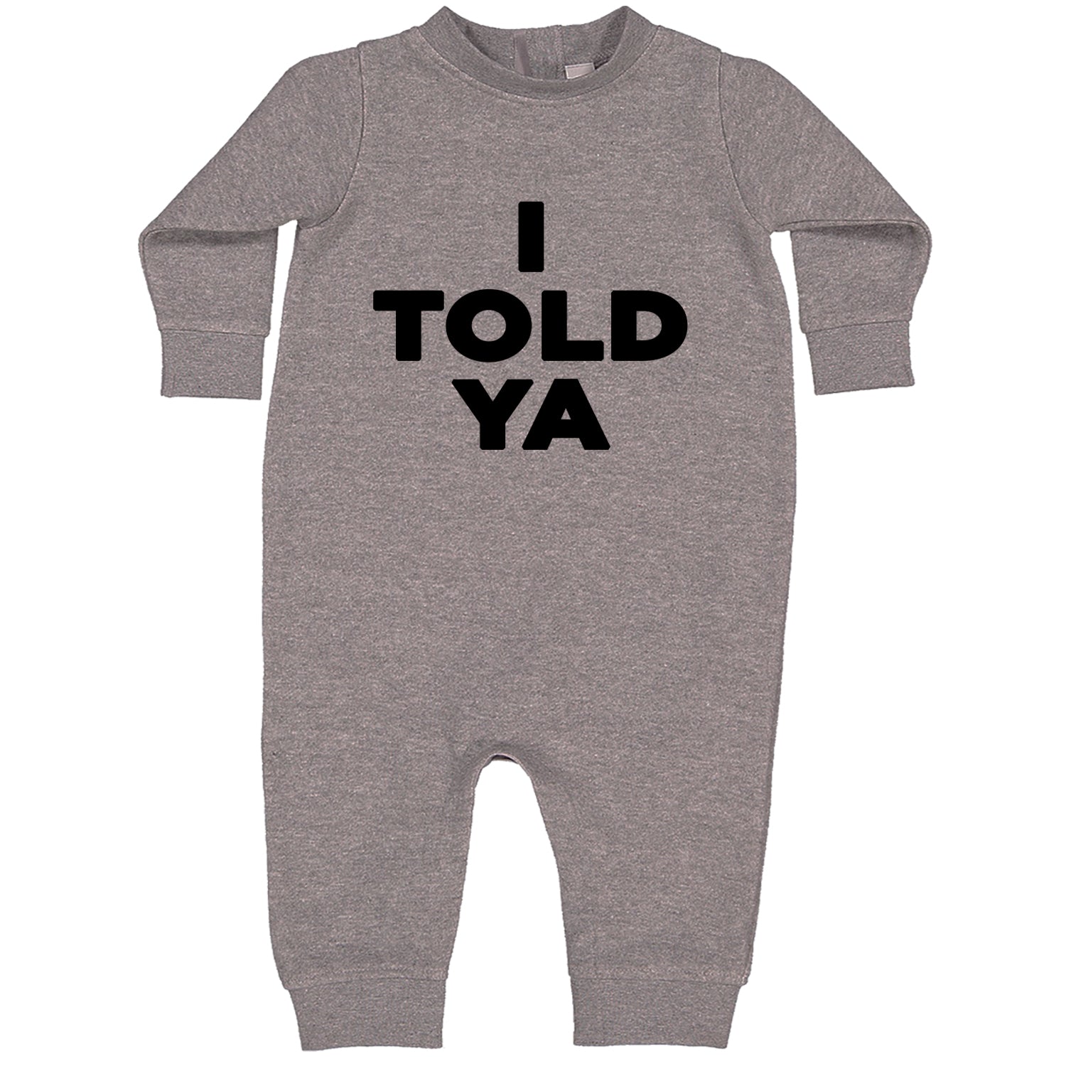 I Told Ya Challenger Black Print Toddler Hoodie And Infant Fleece Romper Heather Grey