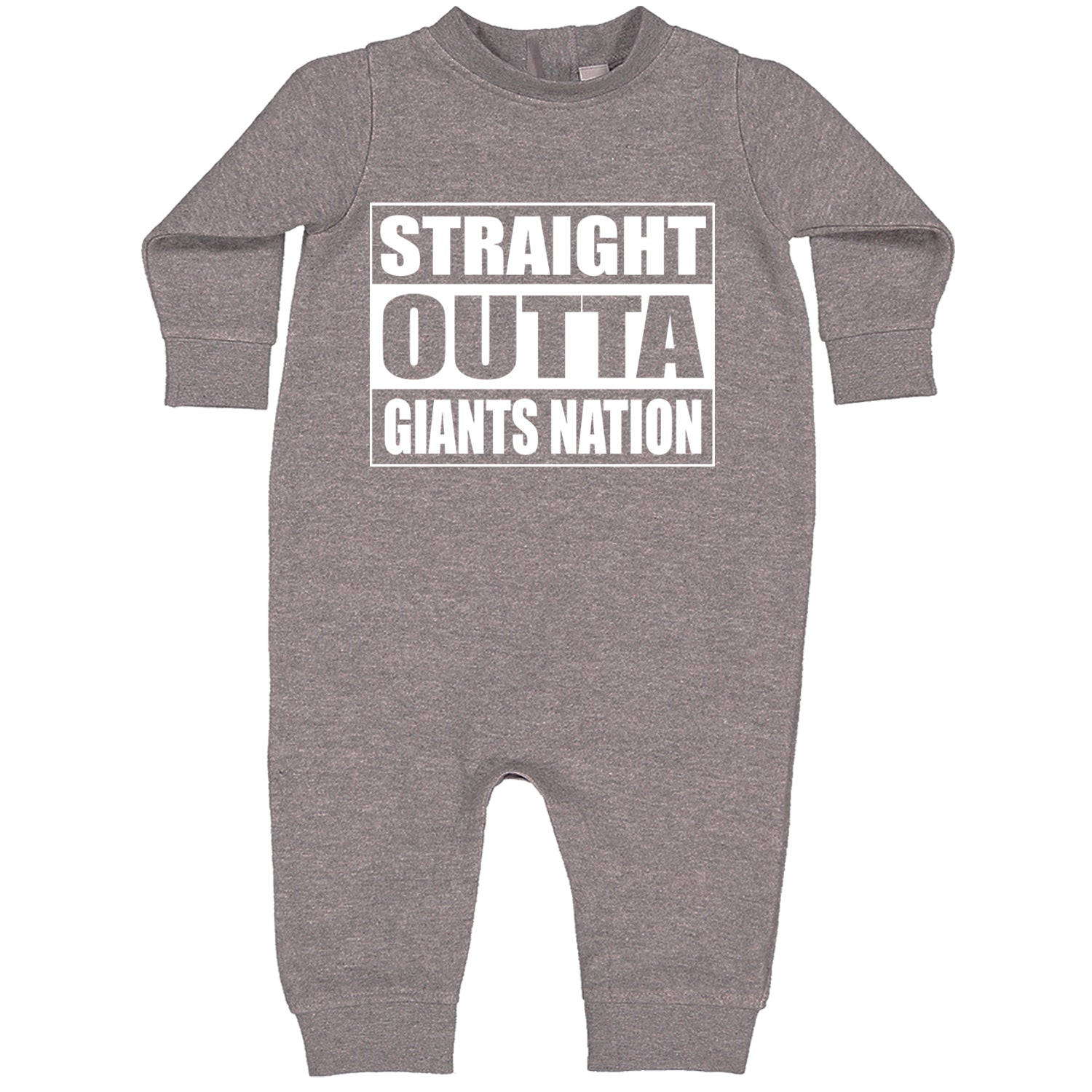 Straight Outta Giants Nation   Toddler Hoodie And Infant Fleece Romper Heather Grey