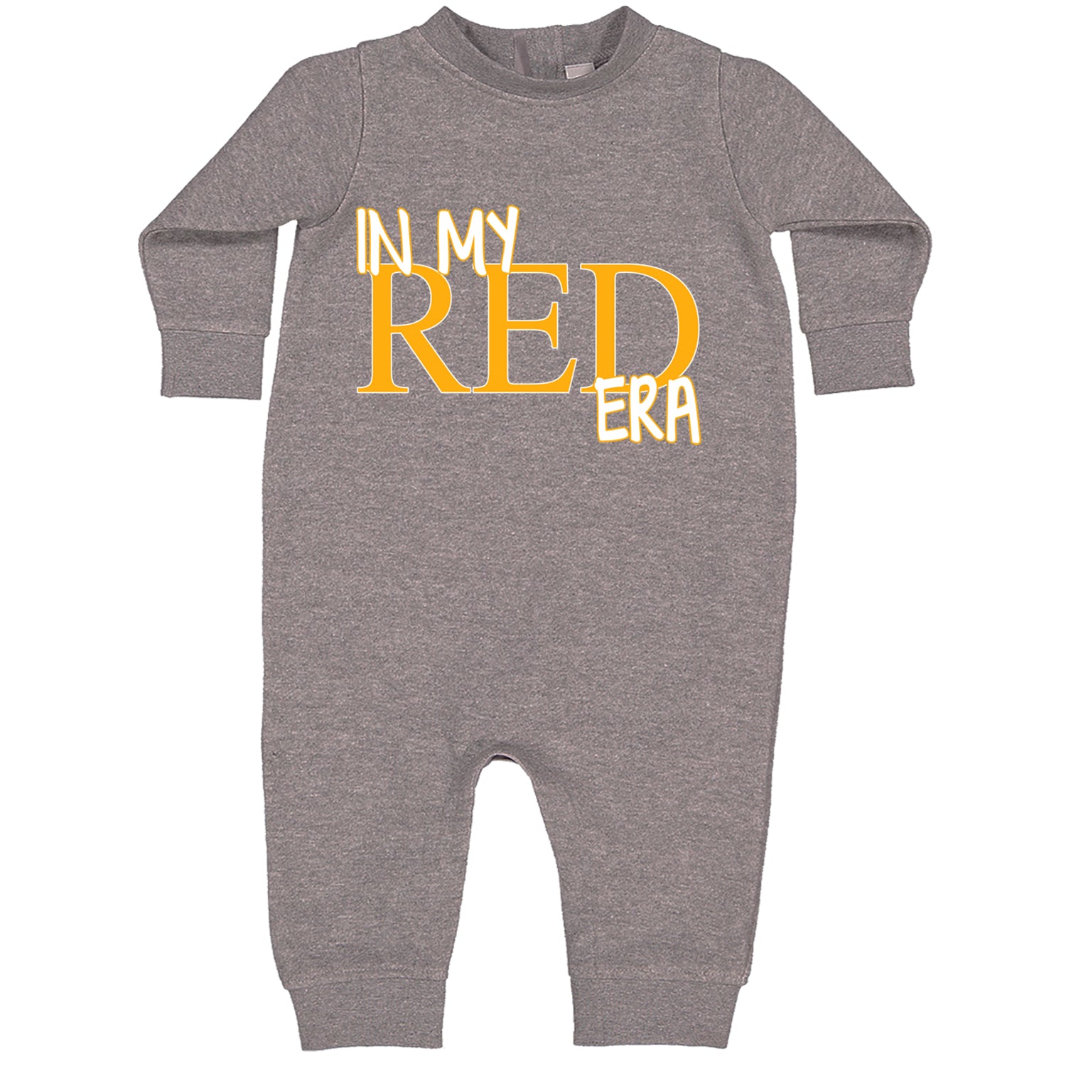 In My Red Era Kansas City Toddler Hoodie And Infant Fleece Romper Heather Grey