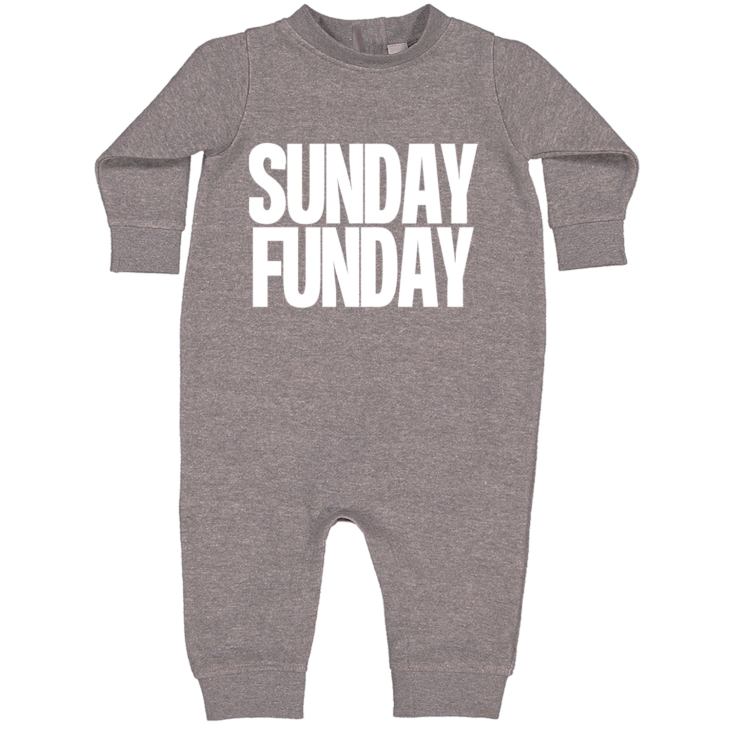 Sunday Funday  Toddler Hoodie And Infant Fleece Romper Heather Grey