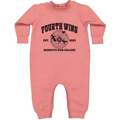 Fourth Wing Basgiath War College graphic on Toddler Hoodie and Baby Fleece Onesie in Mauve alternate view 2