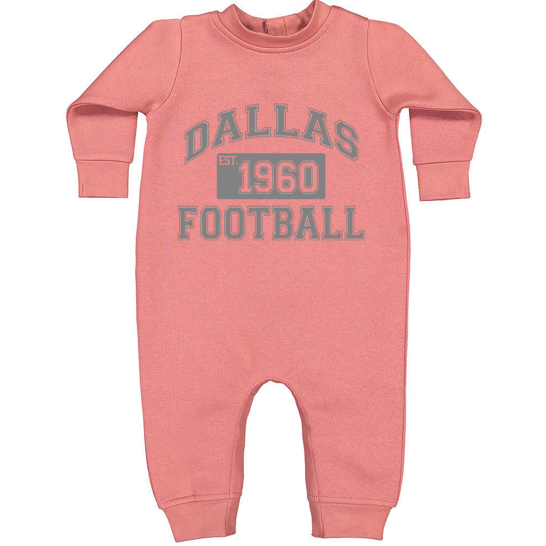 Dallas Football Established 1960 Toddler Hoodie And Infant Fleece Romper Mauve