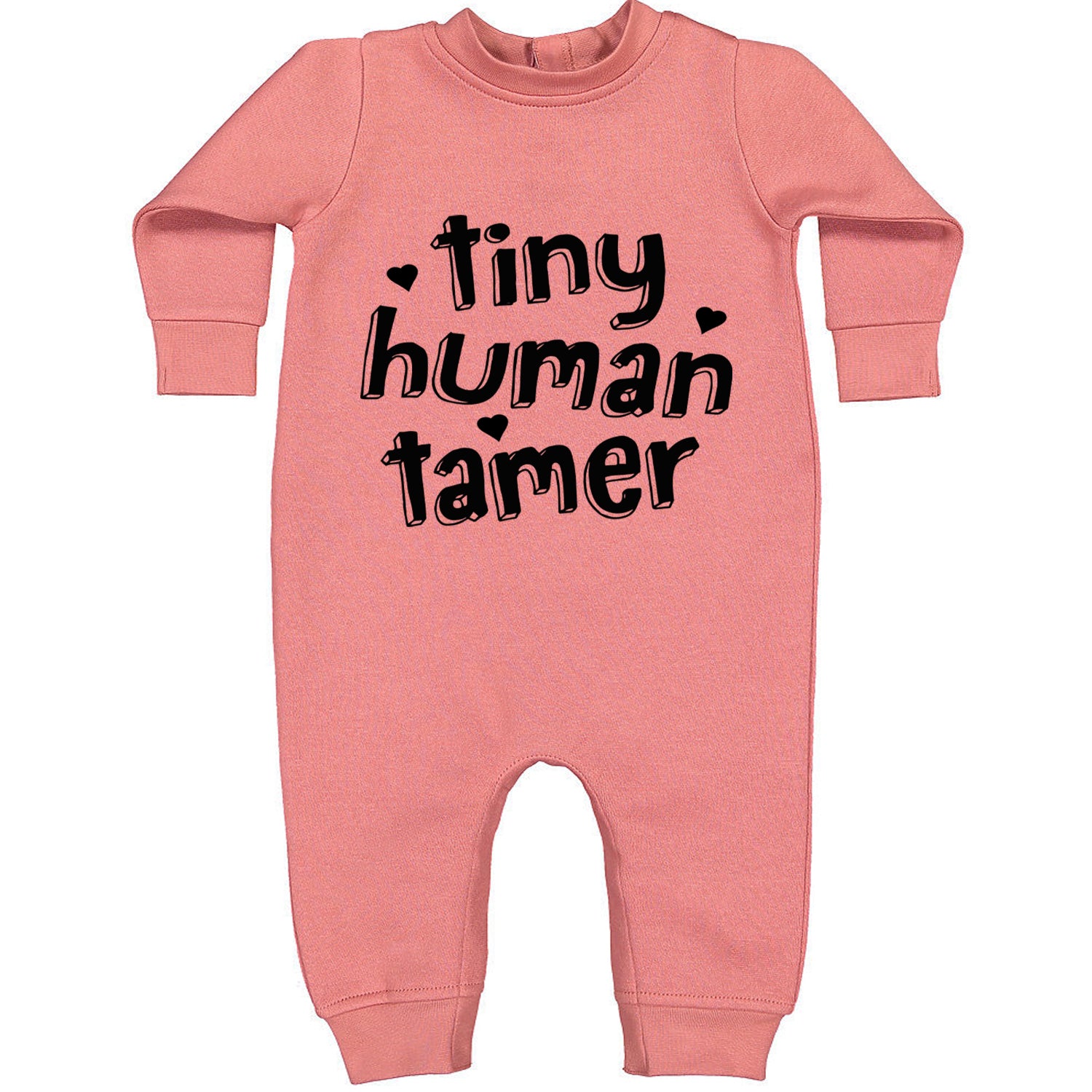 Tiny Human Tamer Teacher Toddler Hoodie And Infant Fleece Romper Mauve