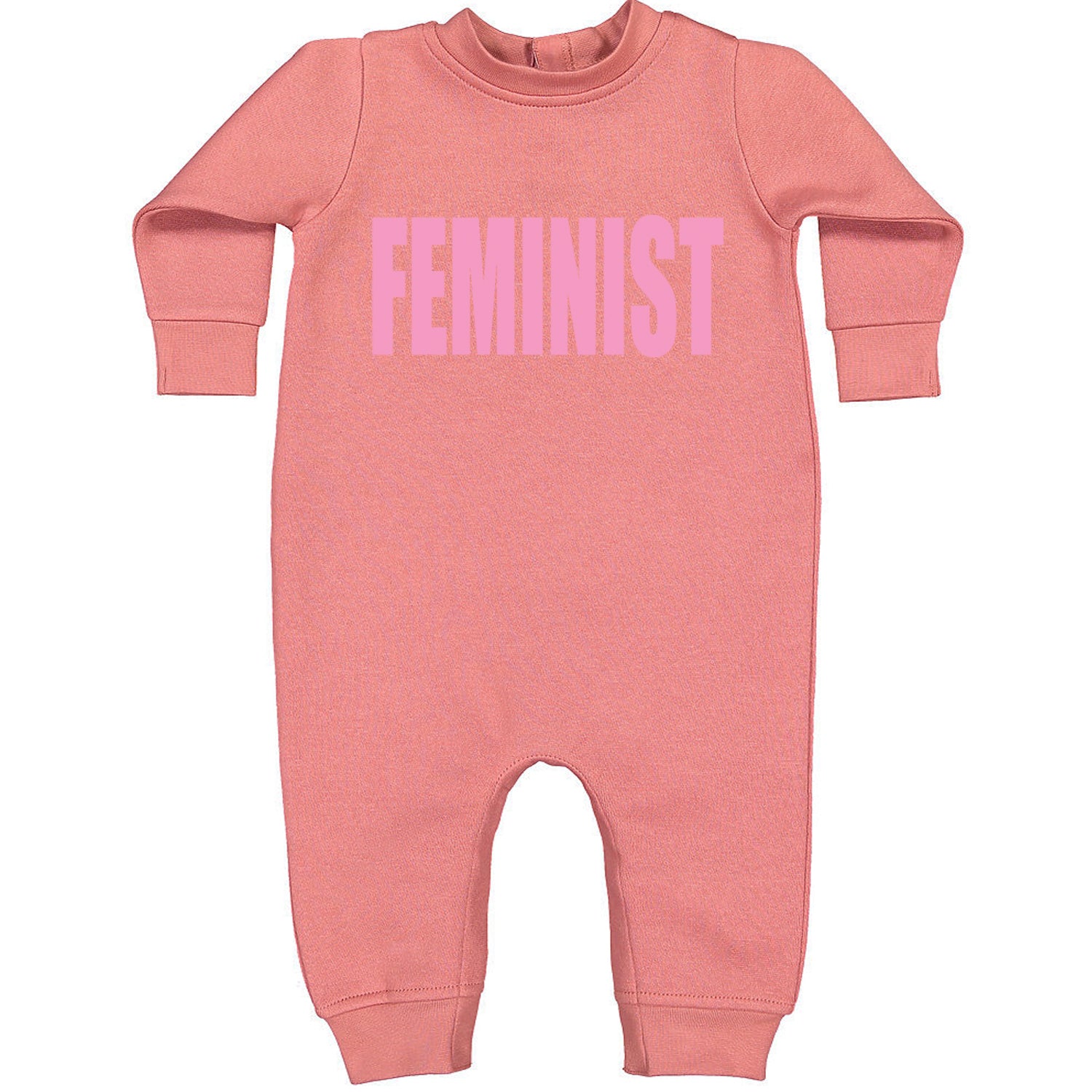 Feminist (Pink Print) Toddler Hoodie And Infant Fleece Romper Mauve