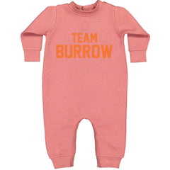 Team Burrow Cincinnati Toddler Hoodie And Infant Fleece Romper Mauve