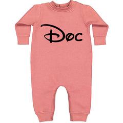 Doc - 7 Dwarfs Costume Toddler Hoodie And Infant Fleece Romper Mauve