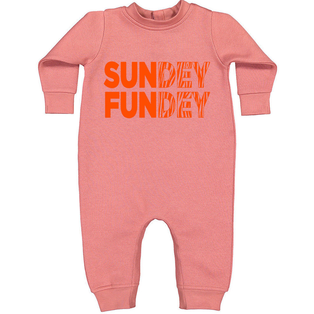 SunDEY FunDEY Sunday FundayToddler Hoodie And Infant Fleece Romper Mauve