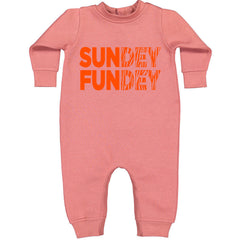 SunDEY FunDEY Sunday FundayToddler Hoodie And Infant Fleece Romper Mauve