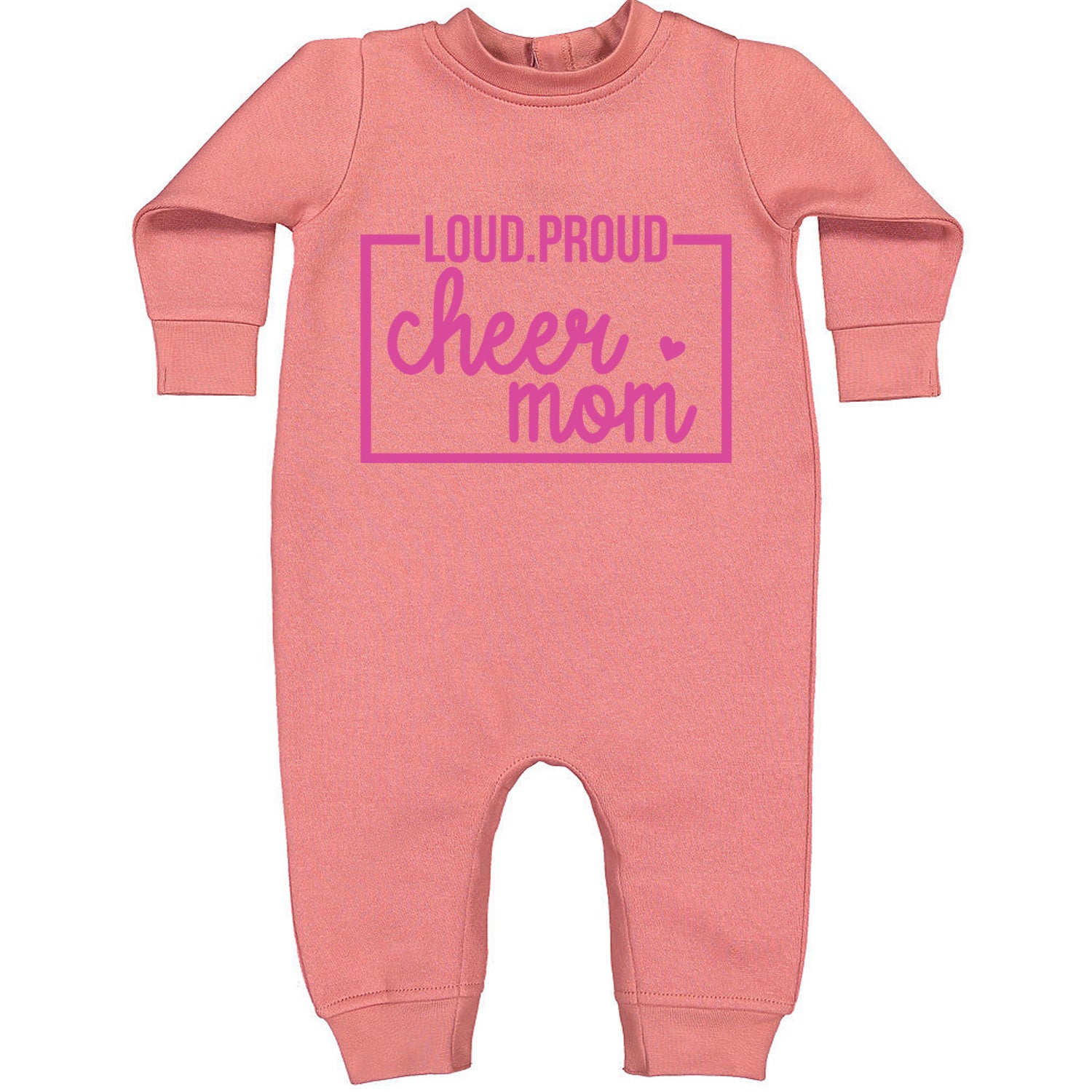 Loud Proud Cheerleader Mom Toddler Hoodie And Infant Fleece Romper Mauve