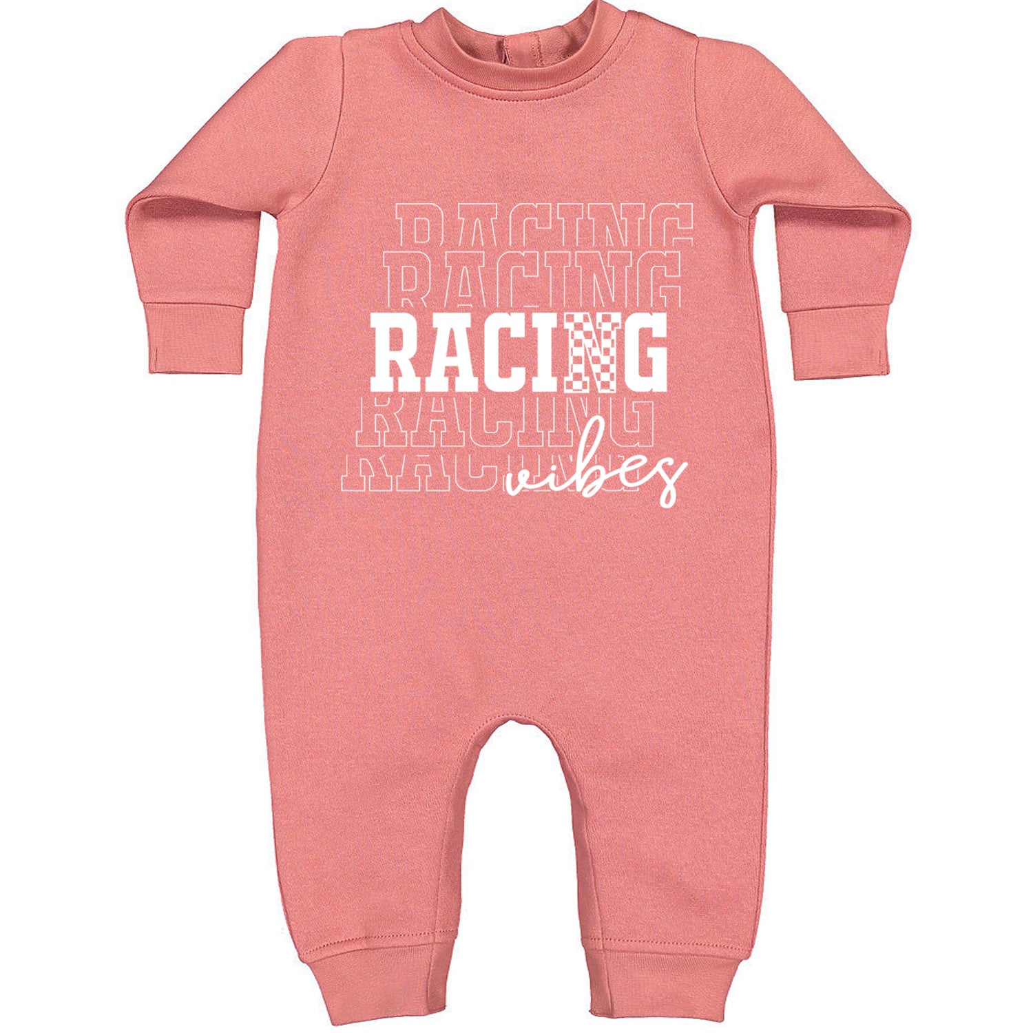 Racing Vibes Toddler Hoodie And Infant Fleece Romper Mauve