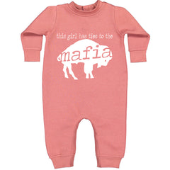 This Girl Has Ties To The Bills Mafia Toddler Hoodie And Infant Fleece Romper Mauve