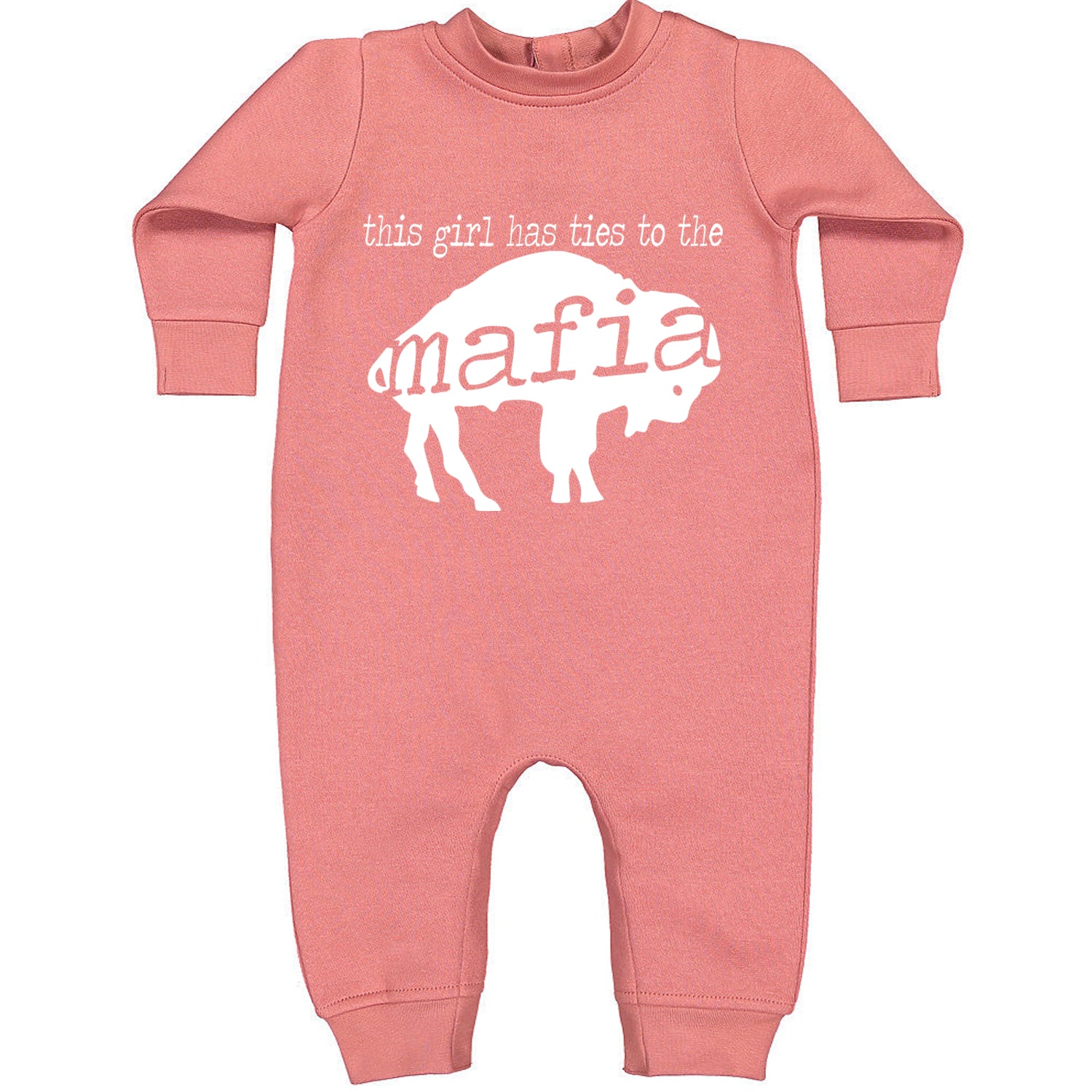 This Girl Has Ties To The Bills Mafia Toddler Hoodie And Infant Fleece Romper Mauve