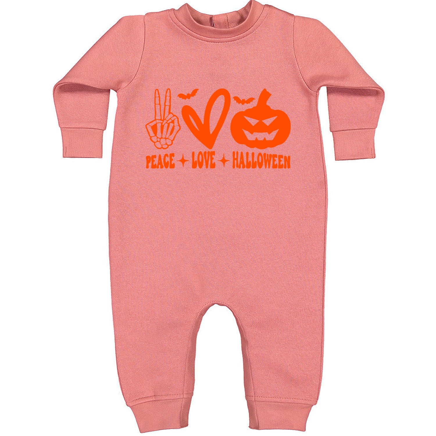 Peace, Love and Halloween Toddler Hoodie And Infant Fleece Romper Mauve