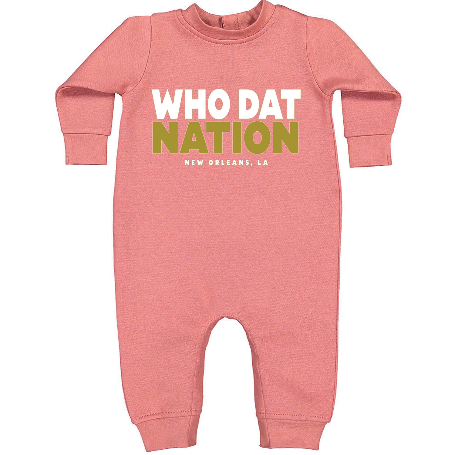 New Orleans Who Dat Nation Toddler Hoodie And Infant Fleece Romper Mauve