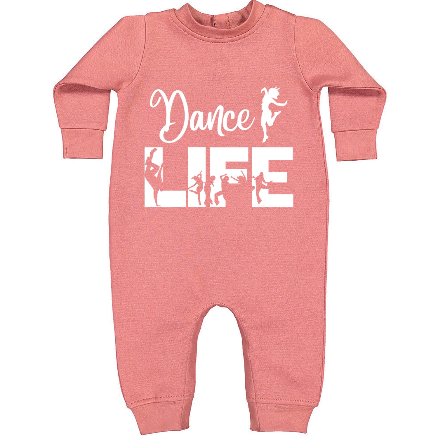 Dance Life Silhouette Dancers Toddler Hoodie And Infant Fleece Romper Mauve