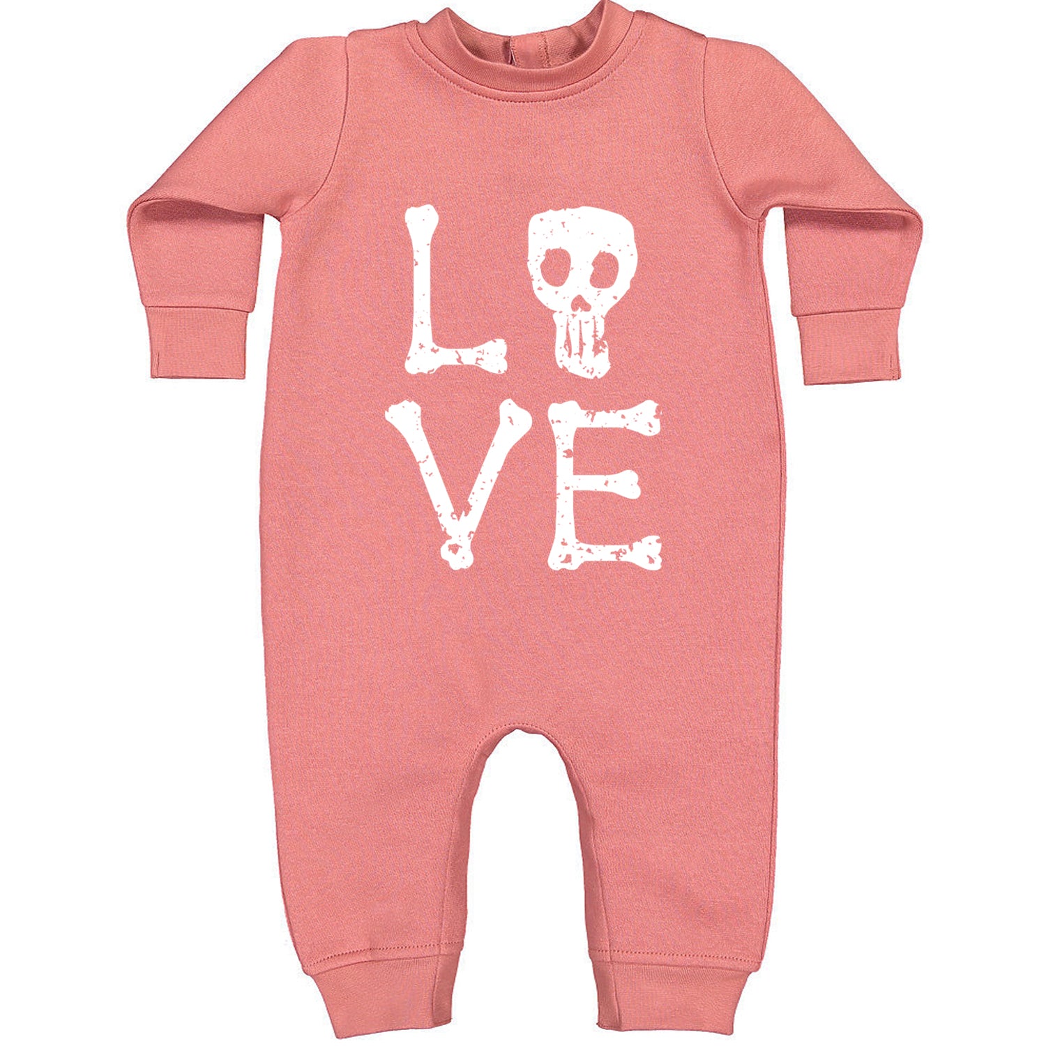 Love Skeleton Bones Toddler Hoodie And Infant Fleece Romper Mauve