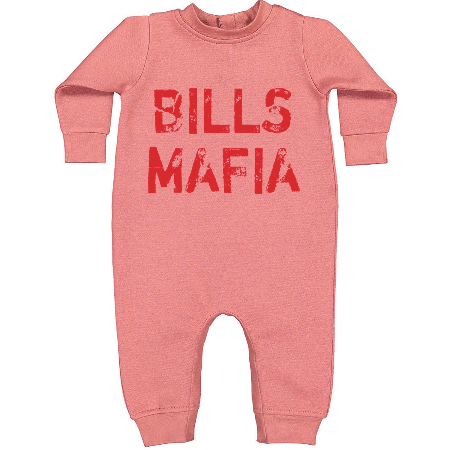 Distressed Bills Mafia Football Toddler Hoodie And Infant Fleece Romper Mauve