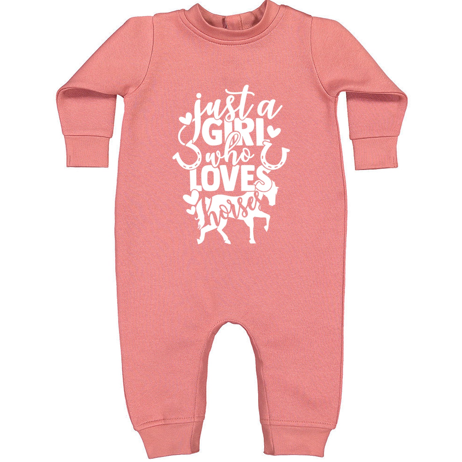 Just A Girl Who Loves Horses Toddler Hoodie And Infant Fleece Romper Mauve