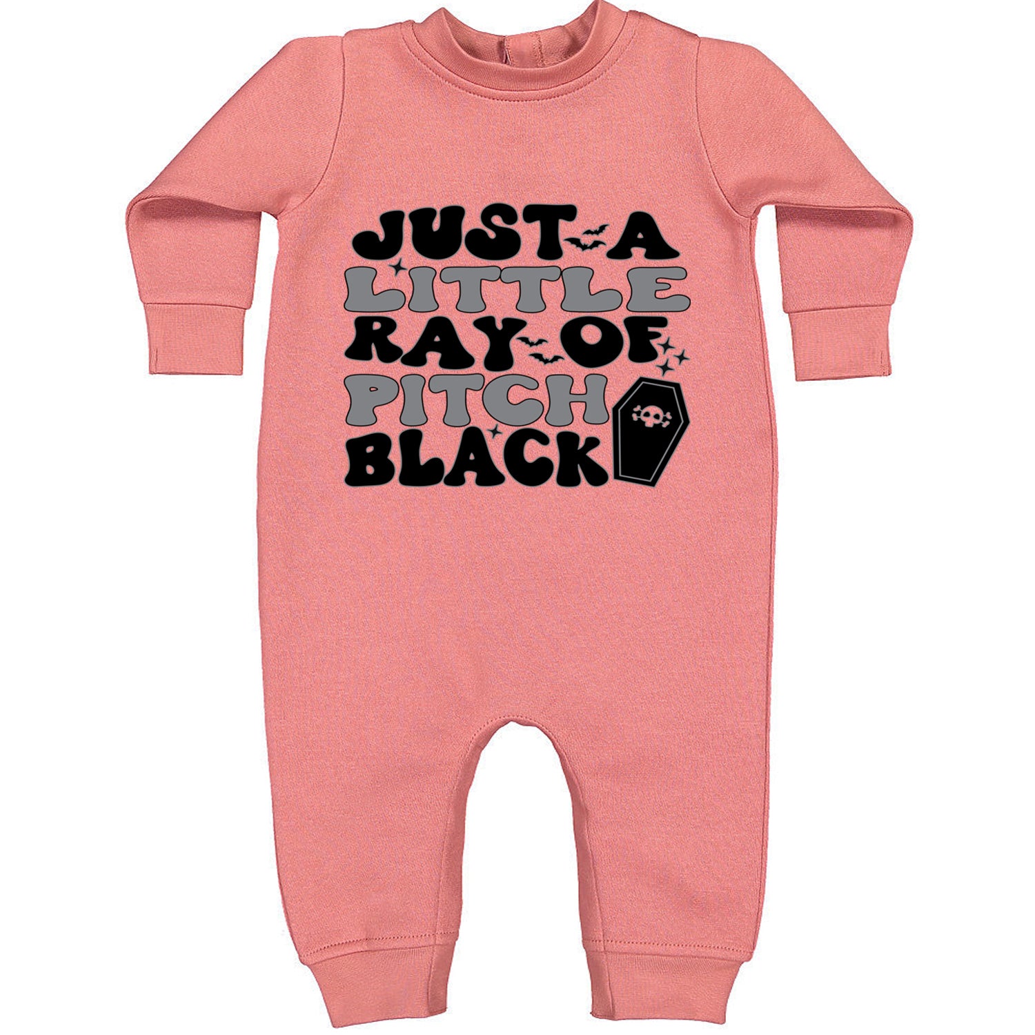 Just A Little Ray of Pitch Black Toddler Hoodie And Infant Fleece Romper Mauve