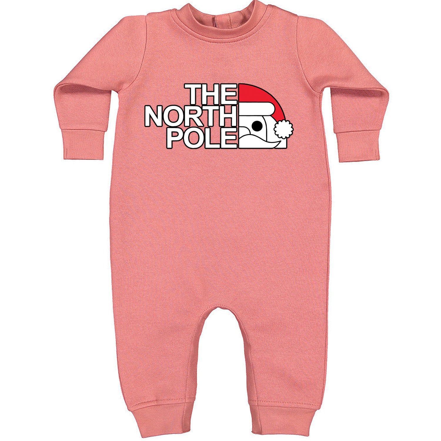 The North Pole Santa Face Toddler Hoodie And Infant Fleece Romper Mauve