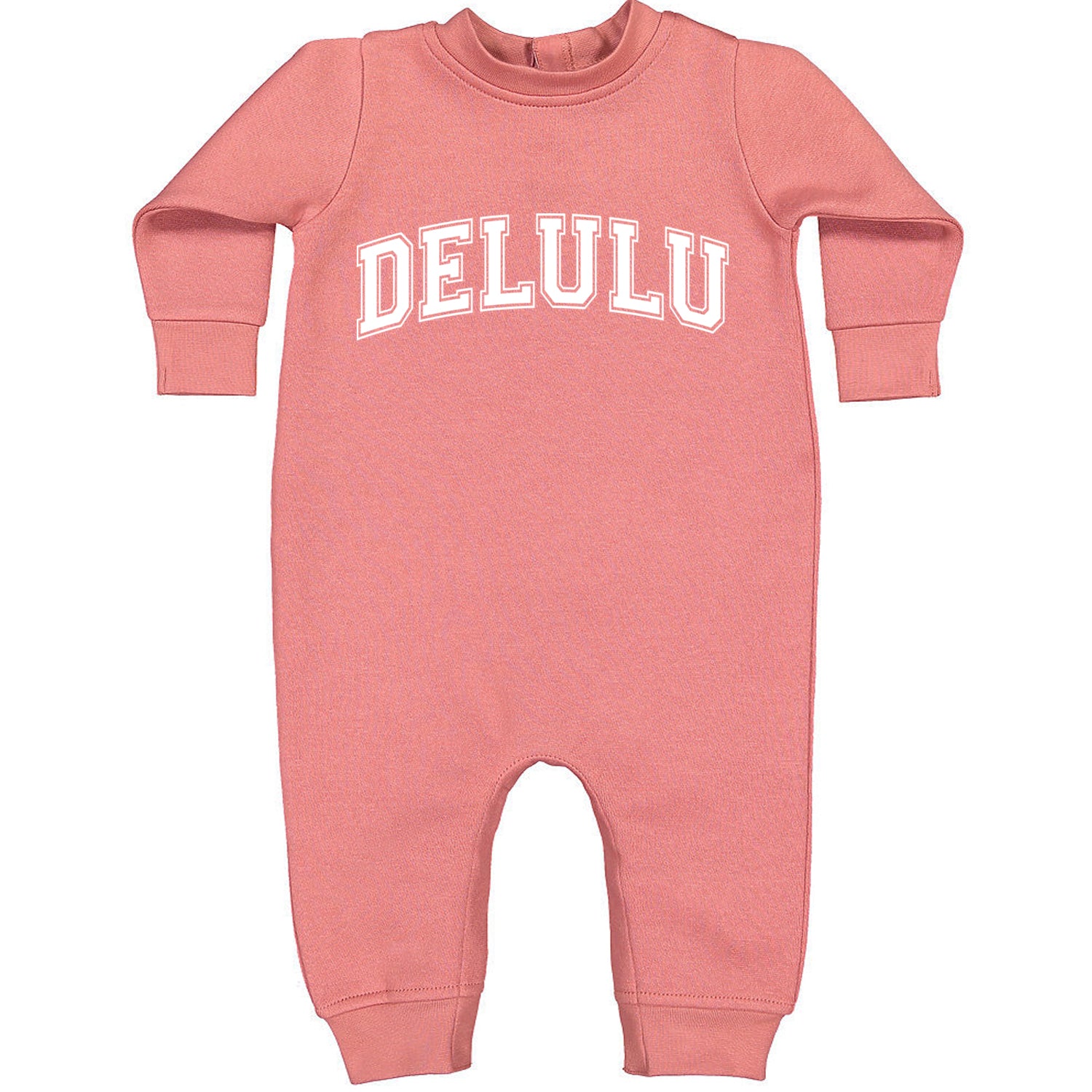 Delulu Delusional Light Hearted Toddler Hoodie And Infant Fleece Romper Mauve