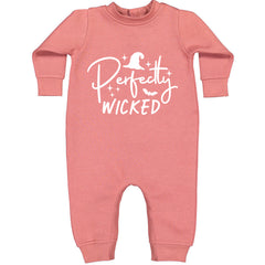 Perfectly Wicked Witchy Halloween Toddler Hoodie And Infant Fleece Romper Mauve