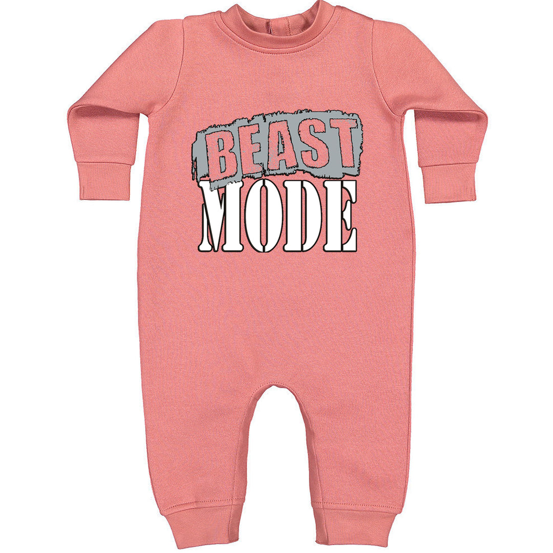 Beast Mode Training Gym Workout graphic on Toddler Hoodie and Baby Fleece Onesie in Mauve alternate view 2