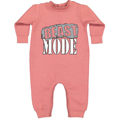 Beast Mode Training Gym Workout graphic on Toddler Hoodie and Baby Fleece Onesie in Mauve alternate view 2