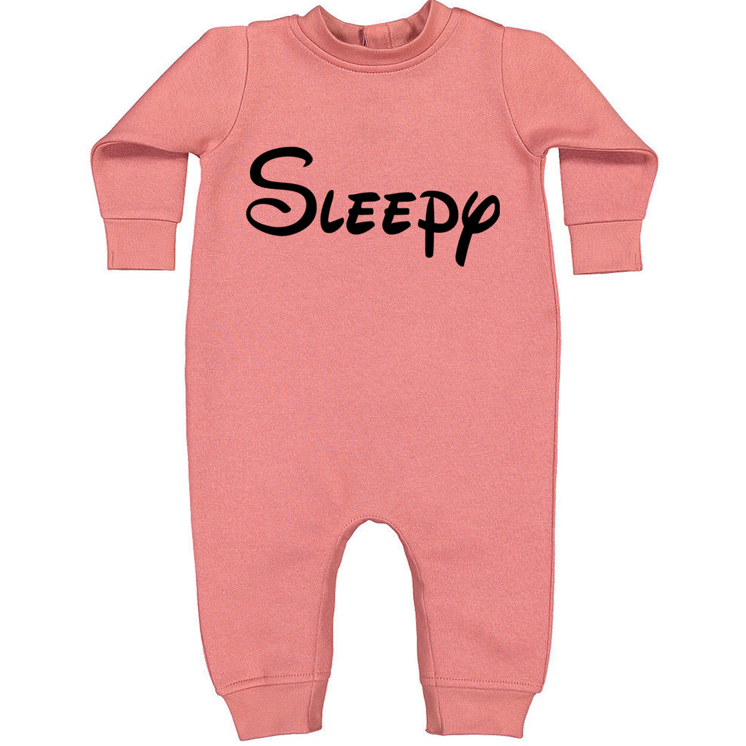 Sleepy - 7 Dwarfs Costume graphic on Toddler Hoodie and Baby Fleece Onesie in Mauve alternate view 2