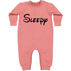 Sleepy - 7 Dwarfs Costume graphic on Toddler Hoodie and Baby Fleece Onesie in Mauve alternate view 2