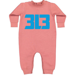 3L3 From The 313 Detroit Football Toddler Hoodie And Infant Fleece Romper Mauve