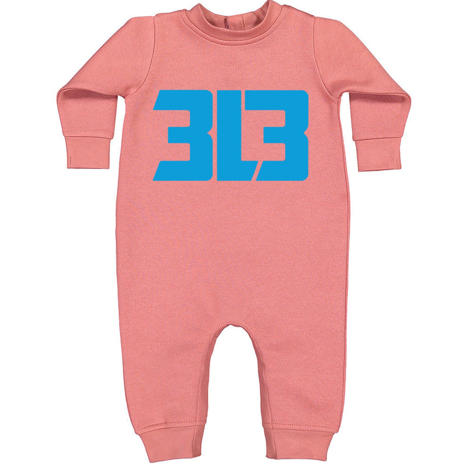 3L3 From The 313 Detroit Football Toddler Hoodie And Infant Fleece Romper Mauve