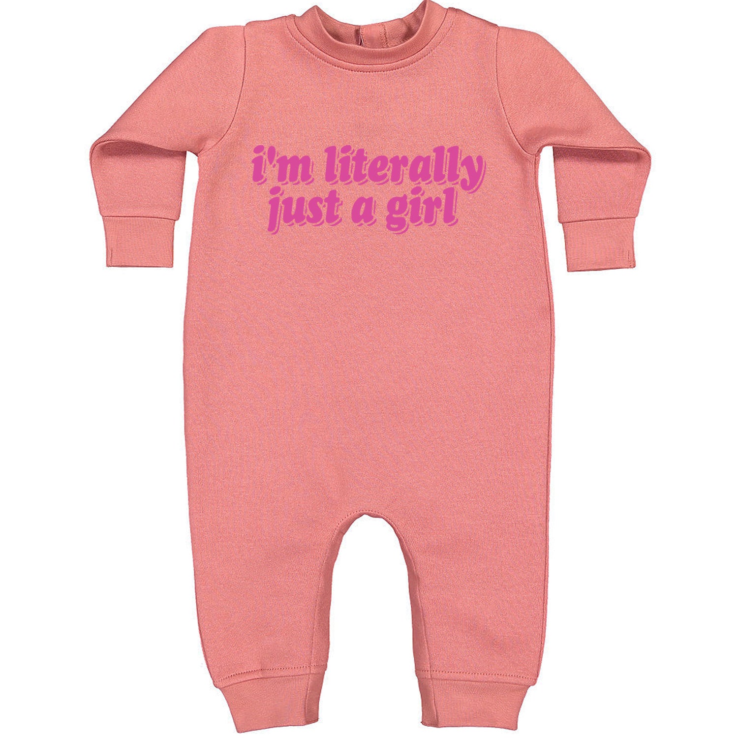 I'm Literally Just A Girl Toddler Hoodie And Infant Fleece Romper Mauve