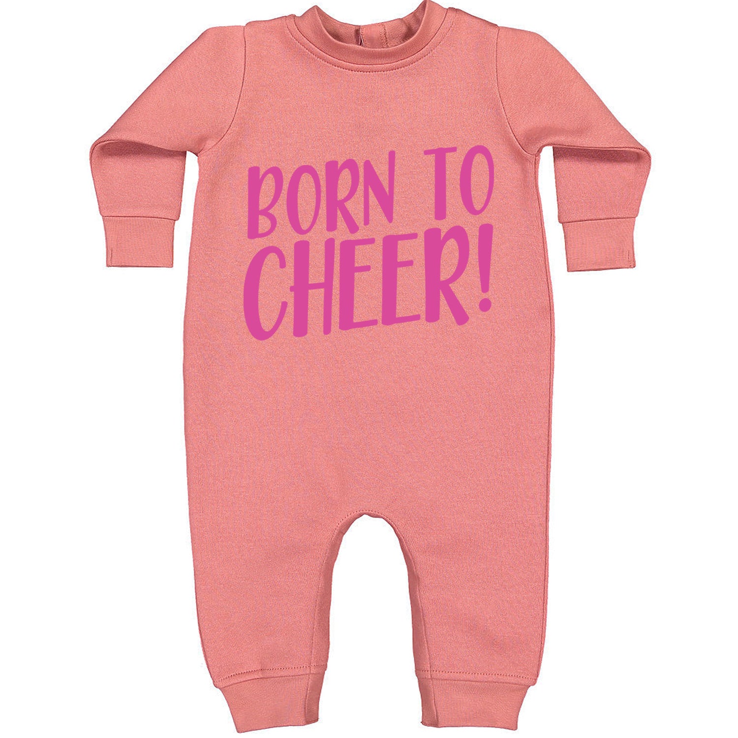 Born To Cheer Toddler Hoodie And Infant Fleece Romper Mauve