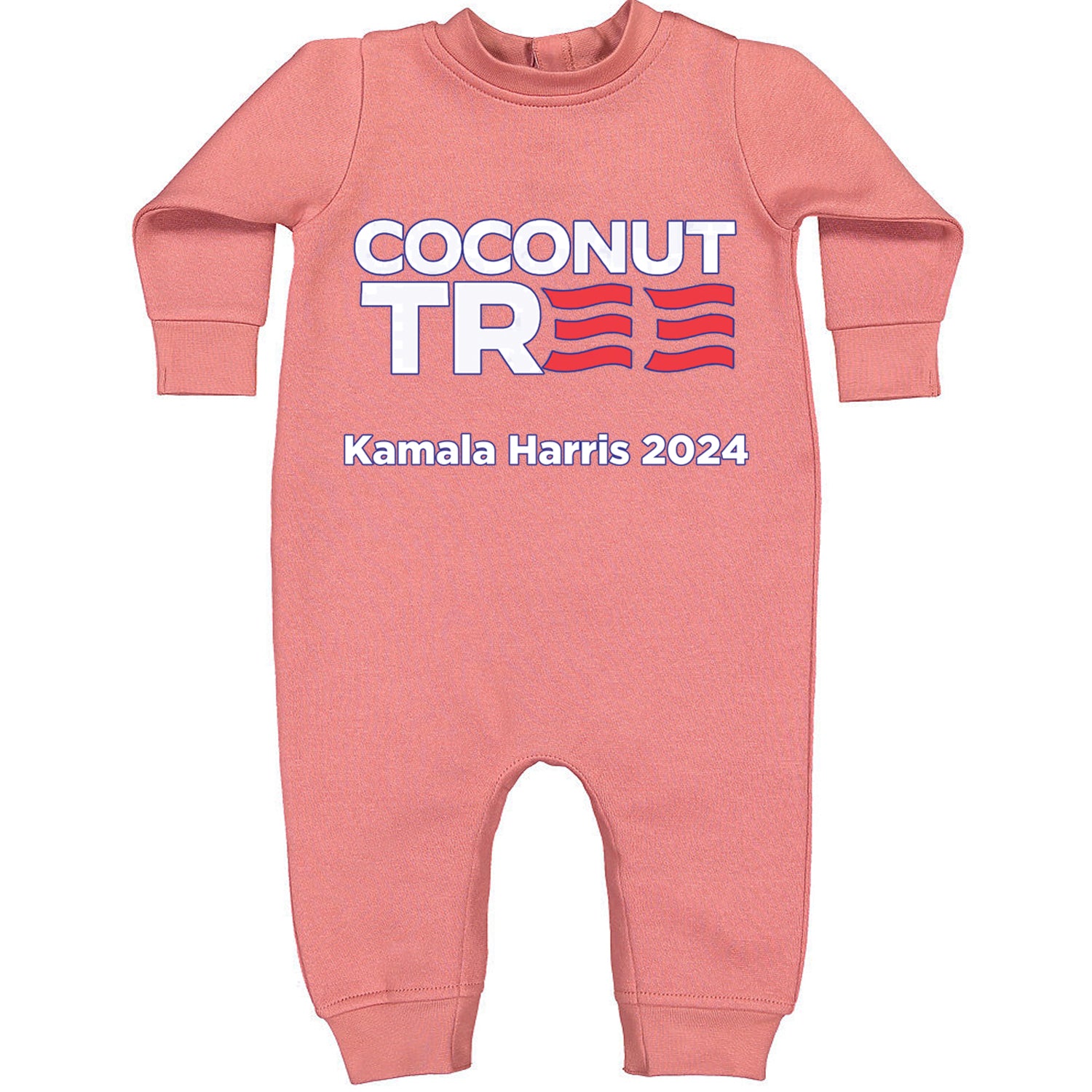 Coconut Tree - Support Kamala Harris For President 2024 Toddler Hoodie And Infant Fleece Romper Mauve