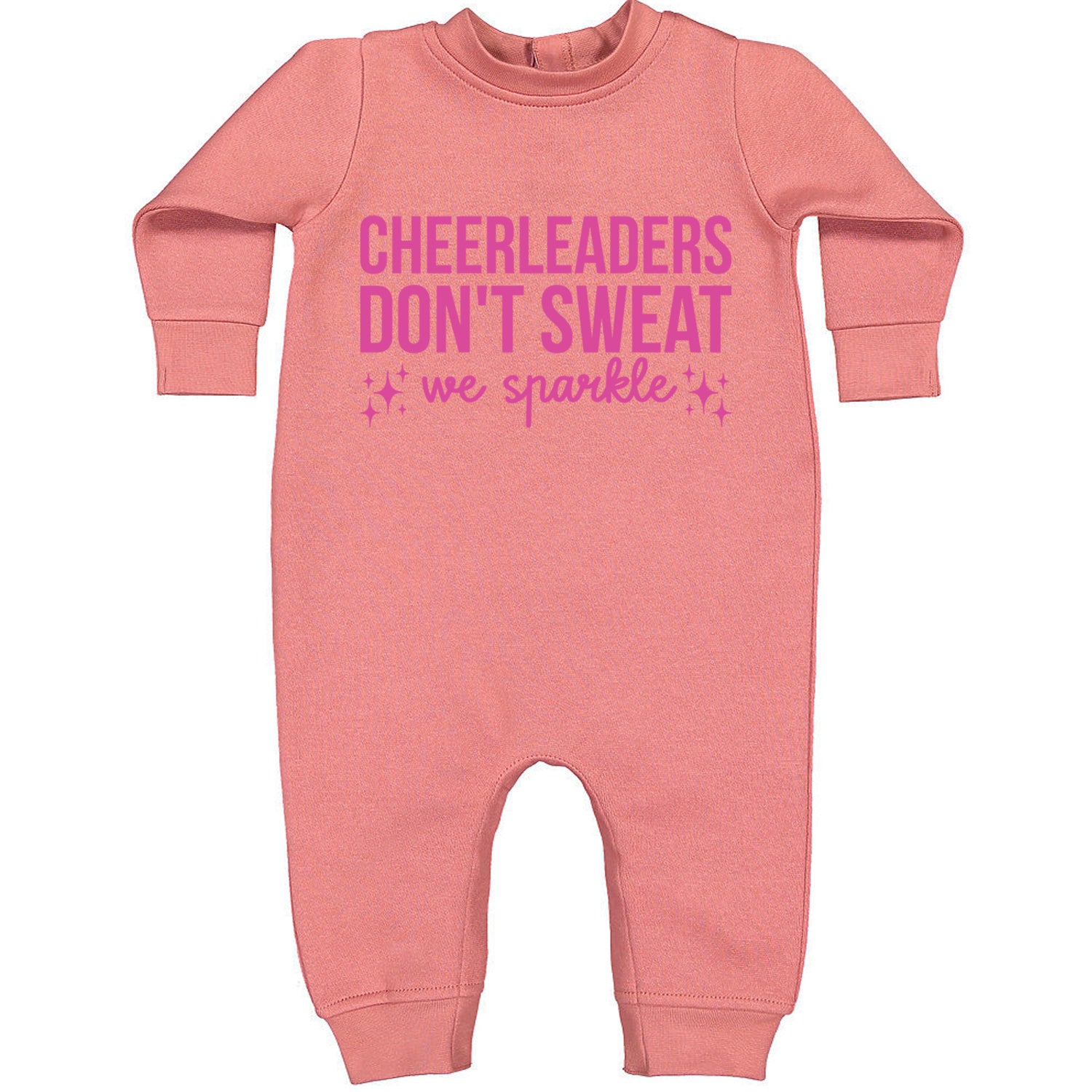 Cheerleaders Don't Sweat, We Sparkle Toddler Hoodie And Infant Fleece Romper Mauve