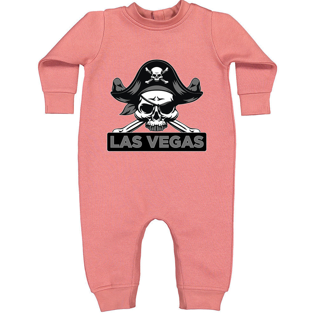 Raider Skull Straight Outta Las Vegas Toddler Hoodie And Infant Fleece Romper Mauve