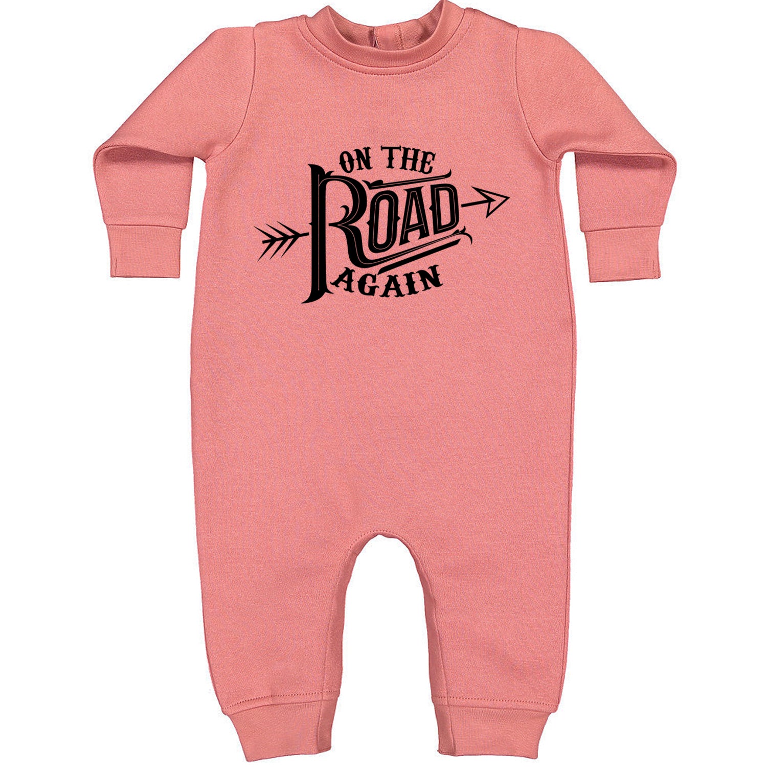 On The Road Again Hippy Country Music Toddler Hoodie And Infant Fleece Romper Mauve